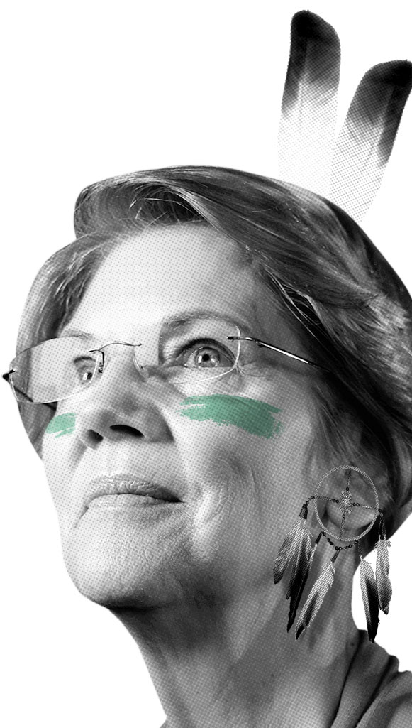 Elizabeth Warren for Chief 2020 Indian Facepaint and feather headdress